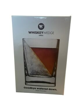Corkcicle Whiskey Wedge 2-Piece Set Glass + Silicone Ice Wedge Mold Clear/Black